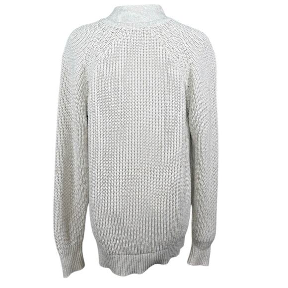 GAP Button Front Cardigan Sweater Beige Knit Tortoise Logo Buttons Classic | M - Picture 2 of 10